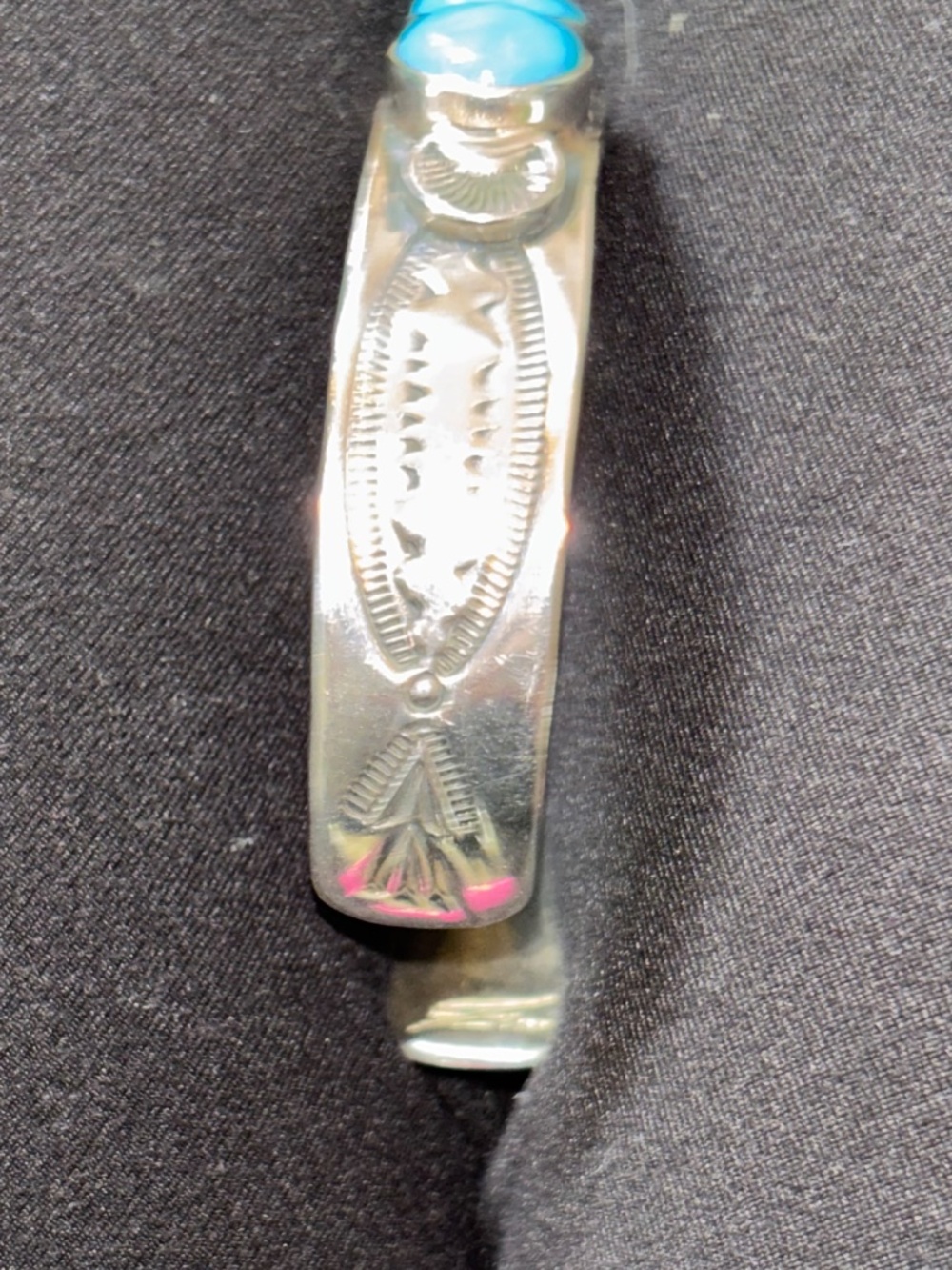 Silver and turquoise bracelet - Picture 6 of 7